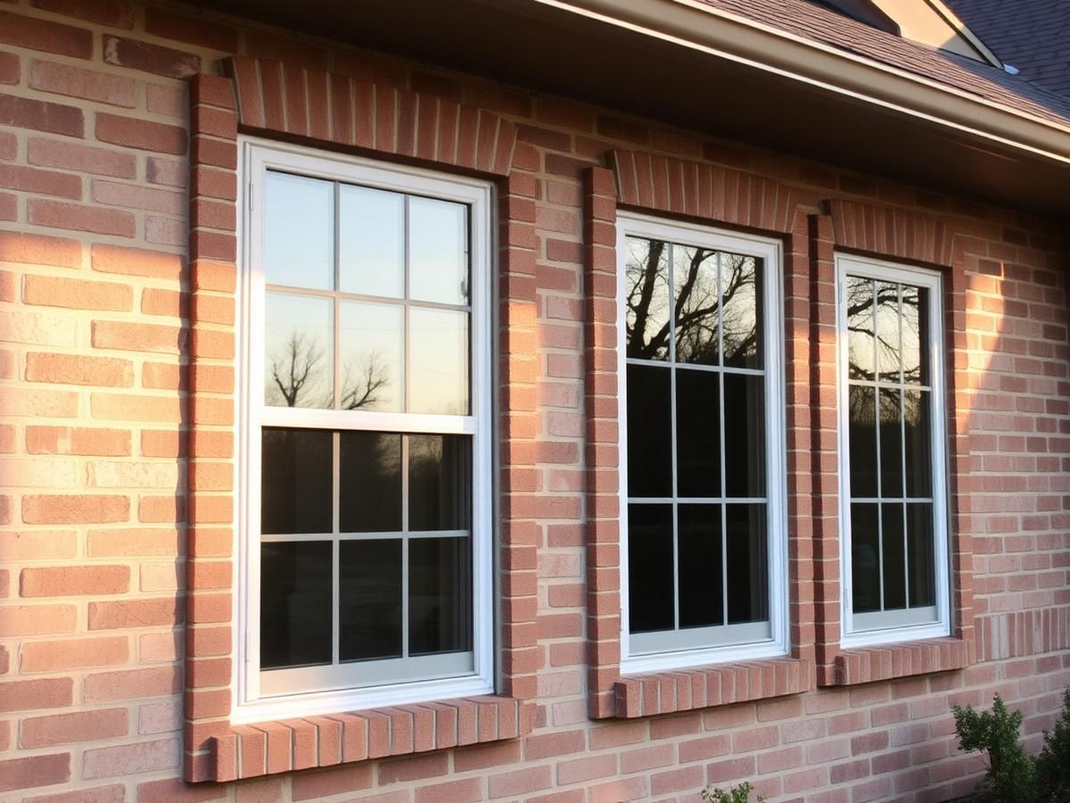Residential window and frame after a hailstorm