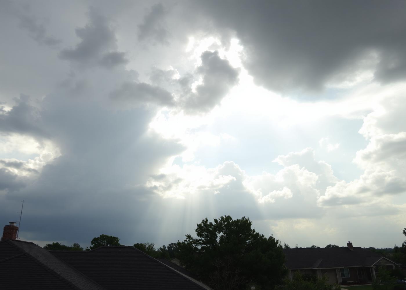 Hail-damaged residential roof in North Texas